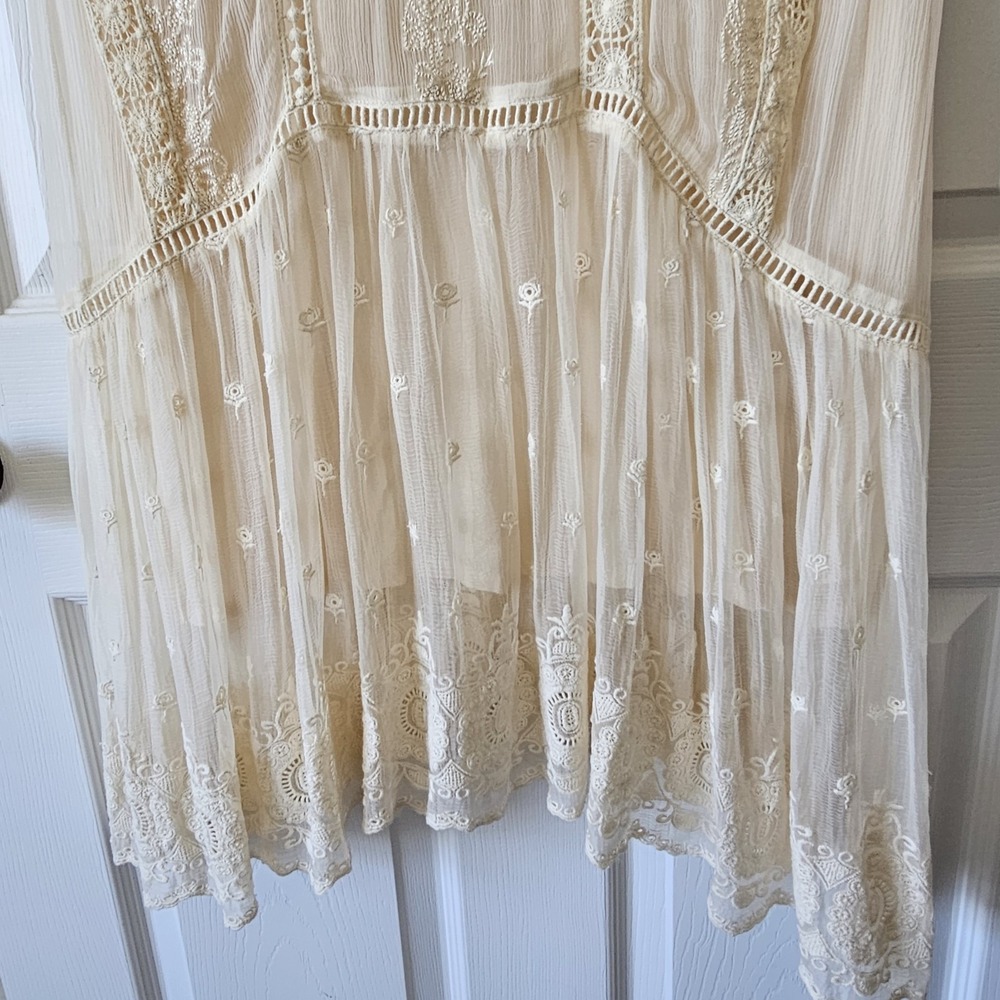 Sundance Catalog NWT Adara Cream Ivory Halter Dress Long Lace Embroidered Sz 8P - Picture 7 of 8